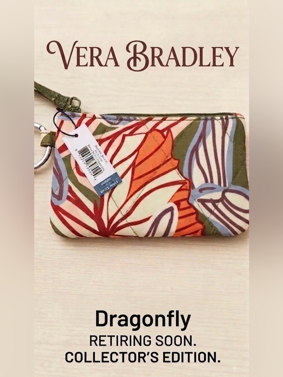 Vera Bradley Accessories - Vera Bradley Dragonfly Print Floral Print Key & ID Card Holder Case NEW Giftable